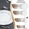 Smarty Had A Party Clear with Silver Vintage Rim Round Disposable Plastic Wedding Value Set, 720PK 860CSVS120 - alternate 2